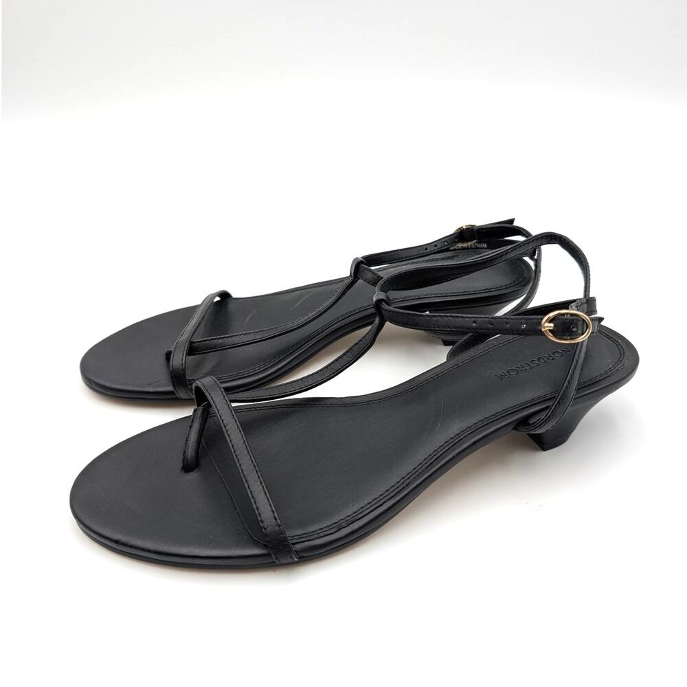 Nordstrom Meggan Ankle Strap Sandals Open Toe Women's Black Size US8M U38